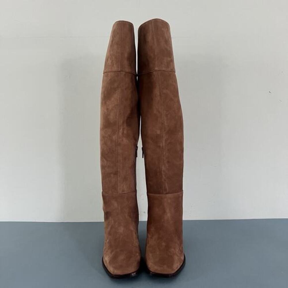 Antonio Melani Rilee Brown Suede Over The Knee Tall Dress Boots - Picture 4 of 11